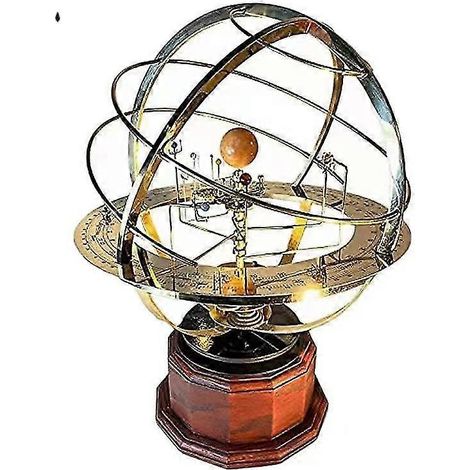 Maquette rétro du système solaire (Grand Orrery) - Décoration pour salon, chambre, pendaison de crémaillère, anniversaire (1 pièce) - Or
