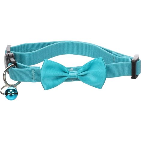 Collier avec nœud Castor Turquoise 20 – 35 cm pour chat - Flamingo (1/3)