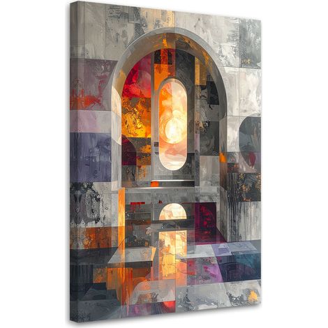 Quadro su tela Astrazione industriale grigia moderna 3D 20x30 (1/5)