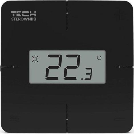 Tech Regolatore di temperatura R-X nero cablato