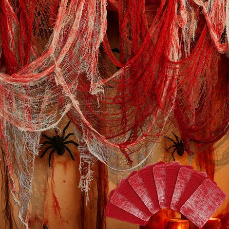 Set di 10 spettrali teli di Halloween – 76 x 180 cm – Tessuto terrificante per decorazioni di feste di Halloween (1/5)