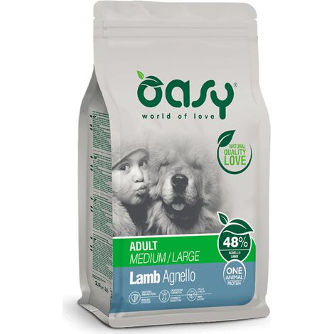 Oasy Dog Adult Medium/Large Monoproteico Agnello  - Oasy Dog Adult Medium/Large Monoproteico Agnello - Sacco Da 2,5 Kg