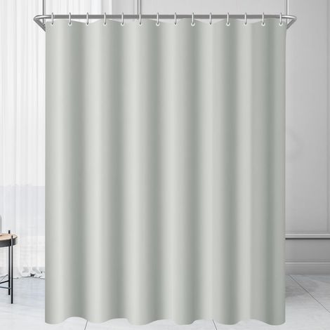 Duschvorhang 220x200cm Grau Antischimmel Textil Waschbar Polyester Stoff (1/5)