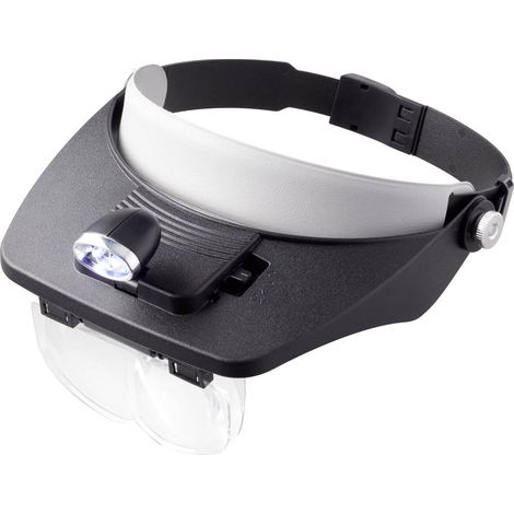 TOOLCRAFT TO-5137803 Loupe frontale avec éclairage LED Grossissement: 1.2 x, 1.8 x, 2.5 x, 3.5 x Lentille: (L x l) 102 (1/6)