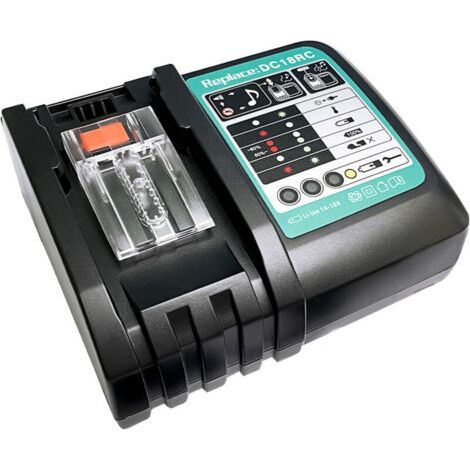 Cargador de batería de repuesto de 14,4 V-18 V y 5,0 Ah para cortasetos Makita DUR181Z, enchufe europeo, DC18RC 3A (con USB).