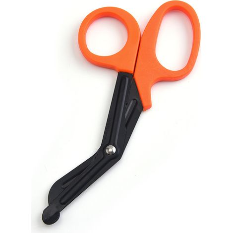 Ciseaux de secours médicaux, manche plastique, lame acier inoxydable, pour gaze, blessures, infirmier, extérieur, 1 pc (orange)