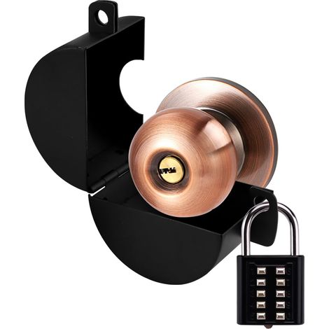 Serrure de porte en acier inoxydable - Cadenas non inclus - Bouton de porte en métal - Dispositif de verrouillage pour éviter de tourner - Pour chambre à coucher, hôtel, maison, robinet (1/5)