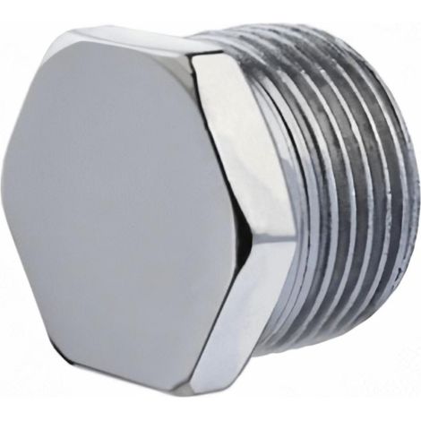 Raccordo tappo esagonale filettato maschio in acciaio zincato per irrigazione -3/8" (1/2)