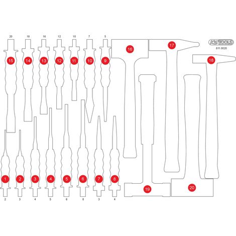 KS Tools Leere Schaumstoffeinlage zu 811.0020 (1/2)