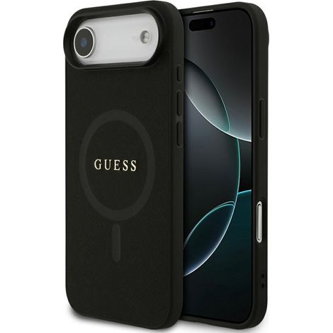 Custodia Guess Saffiano Classic Logo MagSafe per iPhone Air, nera (1/5)
