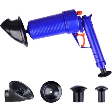 Outil de suppression de bouchons pour tuyau de vidange, piston de toilette, pour évier, baignoire, cuisine, bleu foncé (1/5)