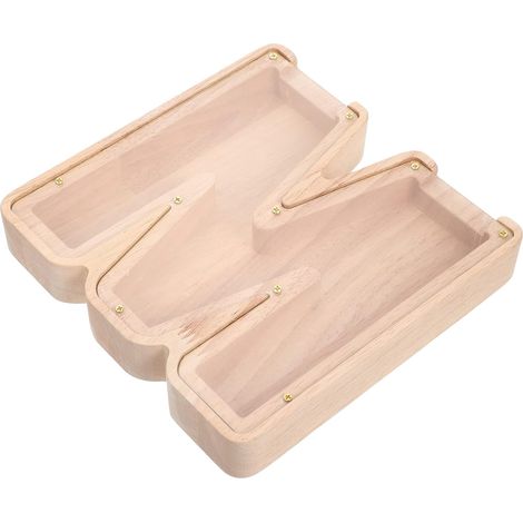 Bois Forme de Lettre Boîte de Rangement Décorative pour Économiseur Créatif pour Maison et Bureau (1/5)