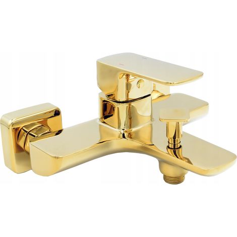 Mitigeur Baignoire Mural Granitan CUBIC Laiton Doré Design Carré (1/5)