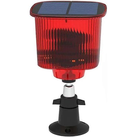 Alarme lumineuse solaire avec détecteur de mouvement et sirène stroboscopique, idéale pour la maison, le verger ou la ferme, en répulsif contre les oiseaux et les animaux. (1/5)