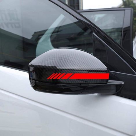 Autocollants pour rétroviseur, 6 autocollants pour rétroviseur de voiture, autocollants pour voiture (rouges) (1/4)