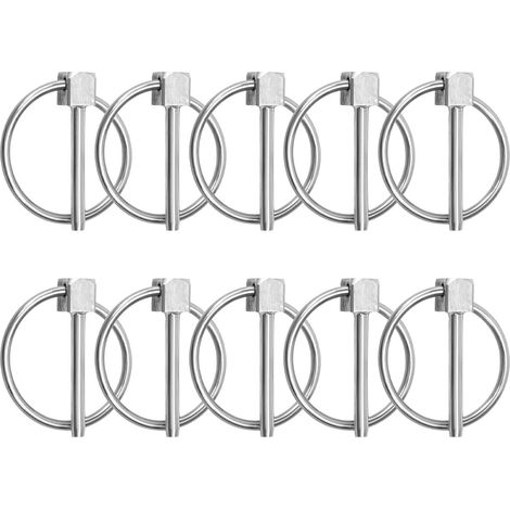 10 Pièces Goupilles Rabattables En Acier Inoxydable 3 Mm Assortiment De Goupilles Rabattables Avec Anneau Goupilles À Ressort Pendentifs Goupilles De Sécurité Pour Tracteurs (1/5)