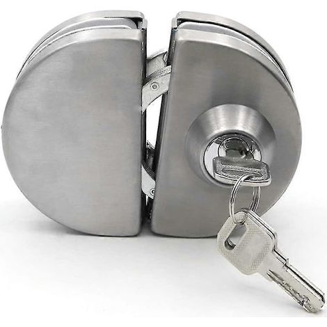 Serrure de porte en verre chromée sans perçage 10-12 mm, charnière de sécurité à 3 clés AU-AquaForge (1/4)
