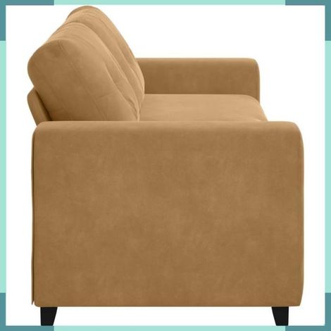 Canapé 2 places - 4105141 - Velours polyester marron - 221 x 80 x 80 cm - Structure métal, mousse (1/5)