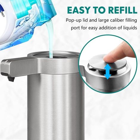 Dispenser di sapone automatico (265 ml) Dispenser di sapone a pompa Dispenser di sapone elettrico con sensore a infrarossi, impermeabile IPX5, porta di ricarica USB C (1/5)