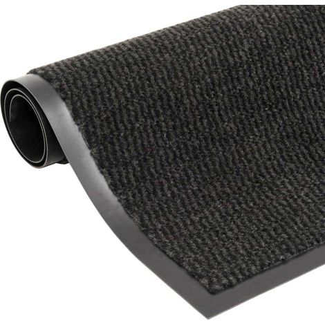vidaXL Alfombras de entrada rectangulares de nudo 2 uds negro 80x120cm (1/2)