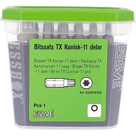 Kit 10 Embouts de Vissage (2X Tx10, 2X Tx20, 2Xtx25, 2Xtx30, 2Xtx40) + 1 Porte-Embout Magnétique AVE (1/2)