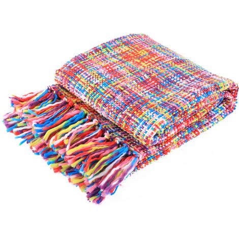 Winysin Herbst-Sofadecke mit Quasten, dekorative Herbst-Halloween-Decke, bunte Sofadecke 50