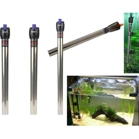 TERMOSTATO RISCALDATORE ACQUARIO IN ACCIAIO 25W 50W 100W 200W 300W 500W WATT 50