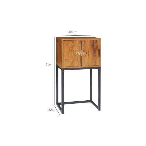 Table console naturelle en acier avec meuble de rangement et design industriel pour entrée, salon et couloir (1/5)