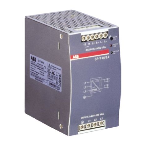 Alimentation pour rail DIN ABB, série CP-T, 24V c.c. 5A, 340 575V c.a., 120W ( Prix pour 1 )