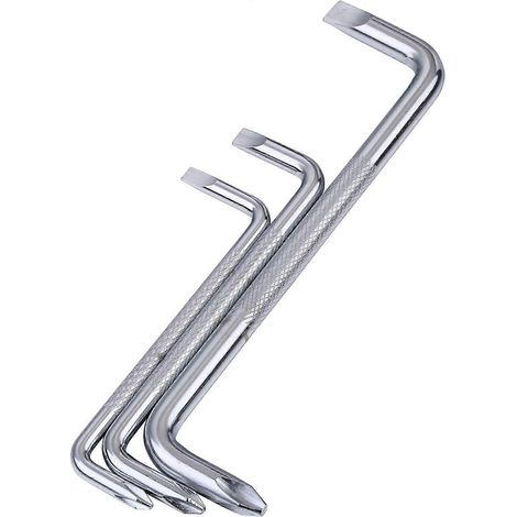 Jeu de 3 tournevis coudés à angle droit Phillips et plat (1/4)
