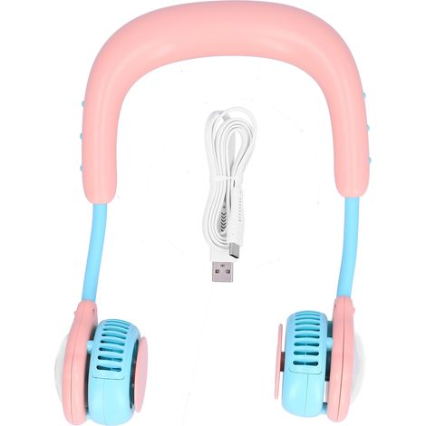 Enfant ventilateur suspendu mini portable électrique USB rechargeable pour maison extérieur sport rose