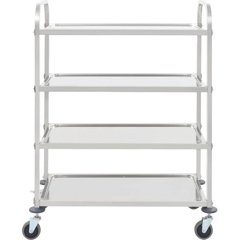 vidaXL Carrito de cocina de 4 alturas acero inoxidable 107x55x125 cm (1/2)