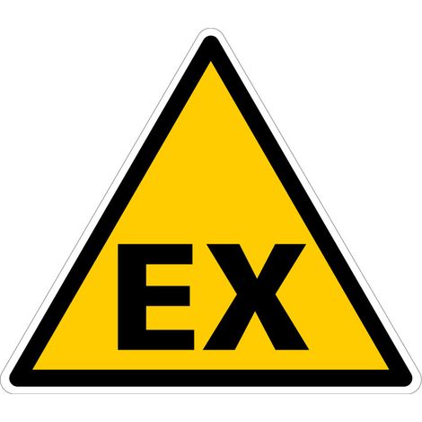 Panneau danger EX matières explosives ATEX - Adhésif - 125 x 125 mm - Conforme ISO 7010 (1/5)