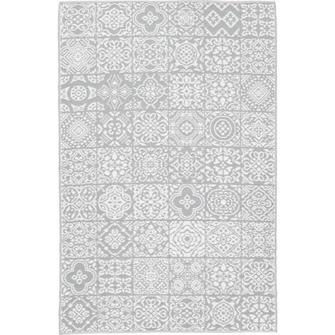 Tappeto da esterno Shiraz Bianco - Grigio Polipropilene 450 gr/m2. -150 x 210 cm (1/3)