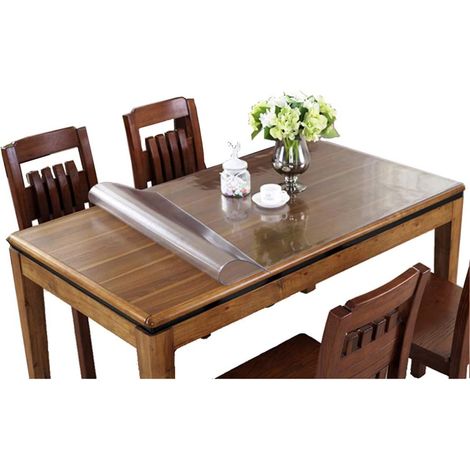 Plastique Transparent de cuisine salle à manger Table Housse Nappe protecteur Tapis de chaise avec rebord pour sols durs respectueux de l'environnement Série Chaise Sol Protector Épaisseur 2 mm (1/5)