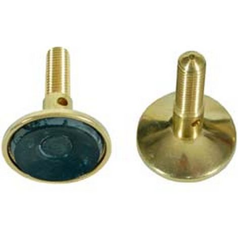 10PZ PIEDINO REGISTRABILE GIREVOLE OTTONE LUCIDO mm10 MA larghezza base