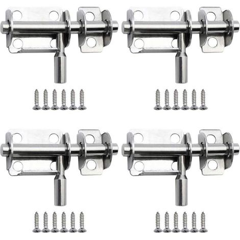 4 Stück 65 mm Mini-Schiebetürverschlüsse aus Edelstahl, Sicherheitstürverschlüsse mit Schrauben