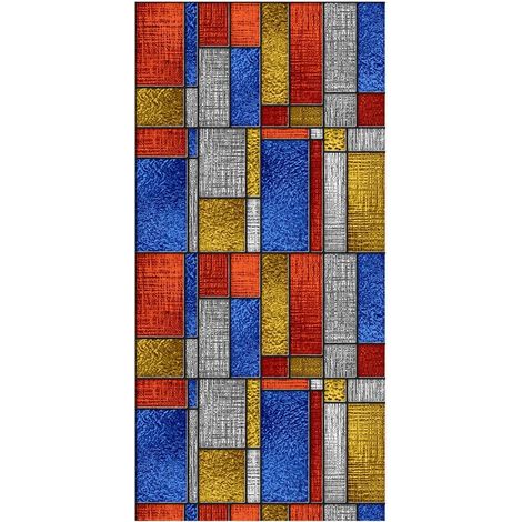 Film Occultant Statique pour Fenêtre en PVC 58x120 Cm Protection Vie Privée, Autocollant sans Colle pour Balcon et Toilette (1/5)