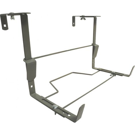 Support jardinière Fer Plat Ergonomique 35x16 à 26 cm - Anthracite - Made in France (1/4)