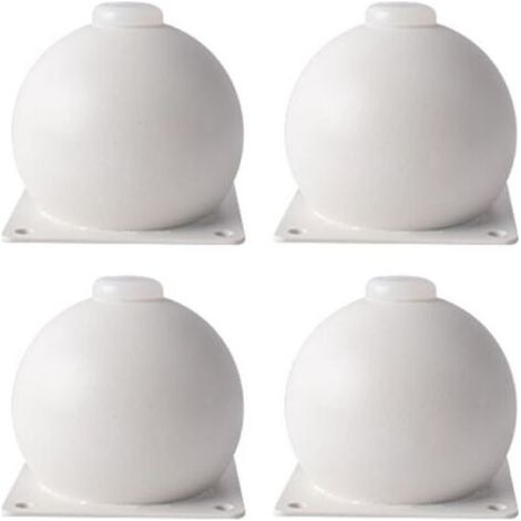 Lot de 4 pieds de canapé ronds en métal, à visser, pour meubles, support de lit haute capacité (blanc, taille M) (1/5)