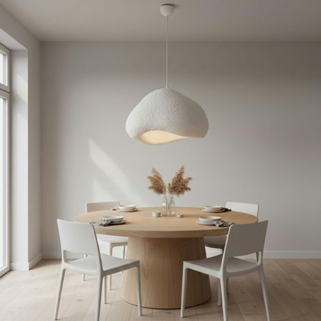 Grande suspension blanche design organique 50 cm NOXIS