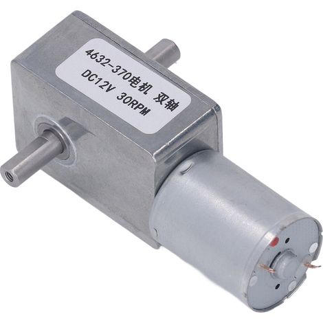 12-V-Gleichstrom-Reduktionsmotor, Ganzmetall-Doppelwellen-Schneckengetriebemotor 4632‑370, 30 U/min (1/5)