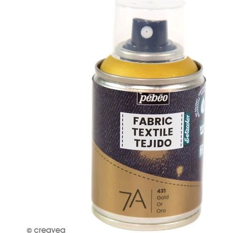 Peinture textile métallisée SPRAY Pebeo 7A OR 100ml pour textiles 431