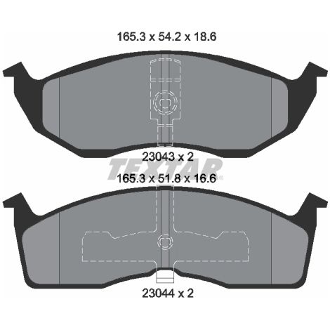 Kit de plaquettes de frein, frein à disque Textar 2304301 CHRYSLER 04728124