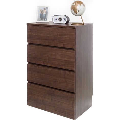 Iris Ohyama, Kommode, Sideboard, Möbel, Multifunktionskommode, 4 Schubladen, WCH 590  Braun, W39 x D59 x H88 cm