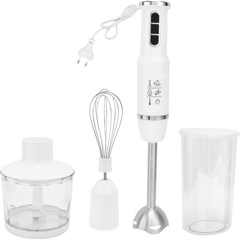 Mixeur Multifonction 750W Blender Électrique 3 Vitesses avec Fouet et Couteau, Alimentation 220V Blanc (1/5)