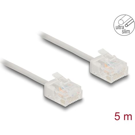 Delock Cable de red RJ45 Cat.6 UTP Ultra Slim 5 m gris con enchufes cortos