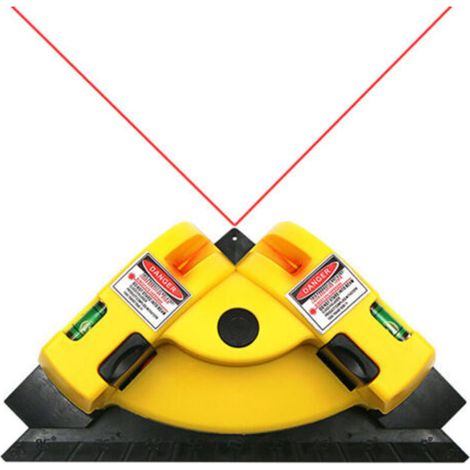 Niveau laser à projection à angle droit, boîtier plastique intégré, niveau laser infrarouge à ligne horizontale verticale, niveau de carrelage, mesureur d'angle laser, jaune