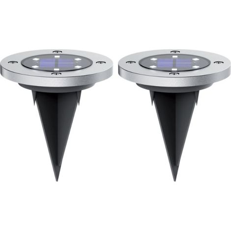 Xanlite – Lot de 2 spots solaires 6 LED blanc froid 6500K IP44 – Autonomie 8h – Éclairage 360° – PACK2SPSO4