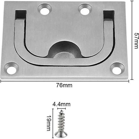 1pc Square Floor Lock Door Handle with Pull Ring RV Marine Hardware Silver (1/5)